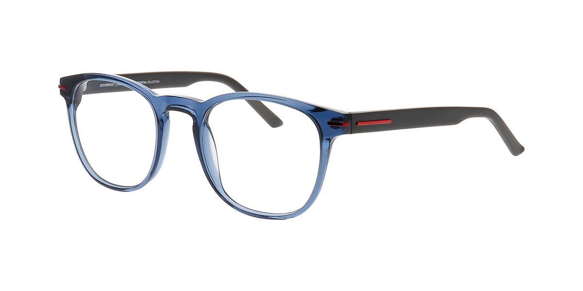 Prodesign Strike 1 9225 Oval Transparent Medium Aqua Blue Eyeglasses ...