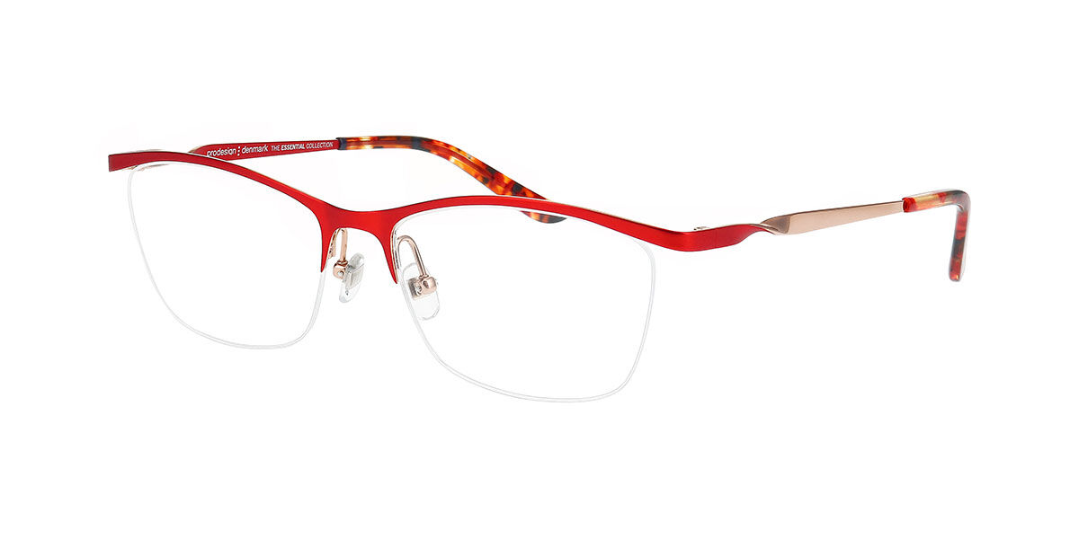 Prodesign Twist 2 4021 Cat Eye Red Frame Eyeglasses | SmartBuyGlasses India