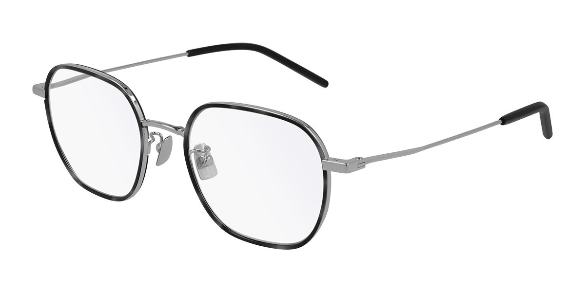 Saint Laurent SL 397/F Asian Fit 002 Glasses Black On Silver ...