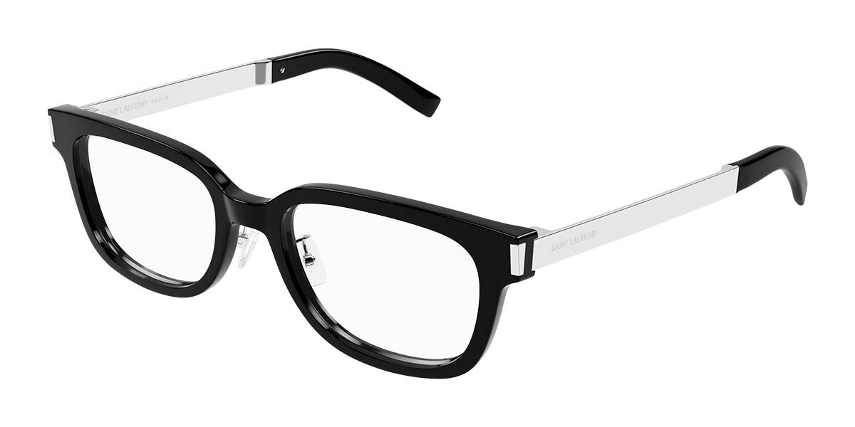 Saint Laurent SL 727/J Asian Fit 001 Men's Eyeglasses Black Size 51 (Frame Only) - Blue Light Block Available