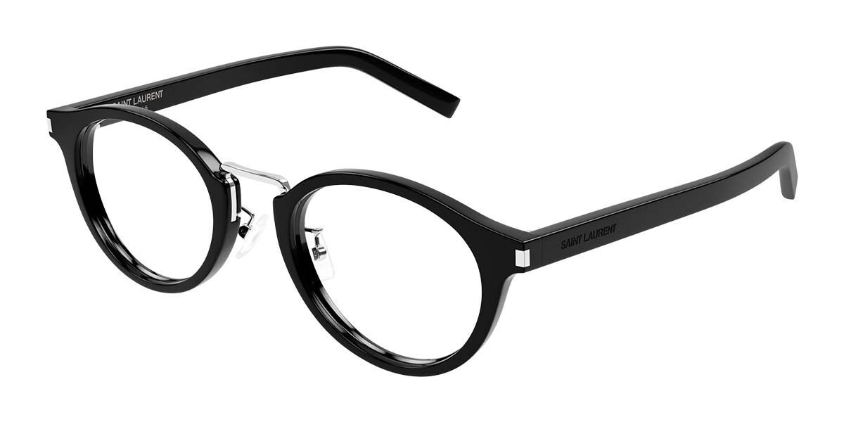 Saint Laurent SL 728/J Asian Fit 001 Men's Eyeglasses Black Size 49 (Frame Only) - Blue Light Block Available