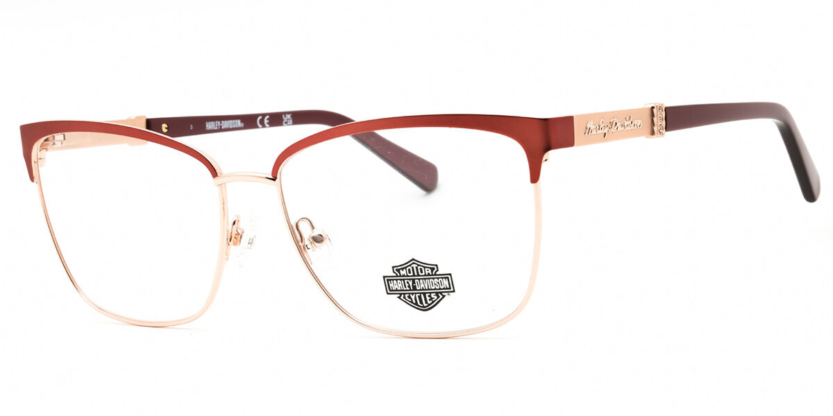 Harley Davidson Hd50076 073 Women's Glasses Gold Size 56 - Free Lenses - Blue Light Block Available In Brown