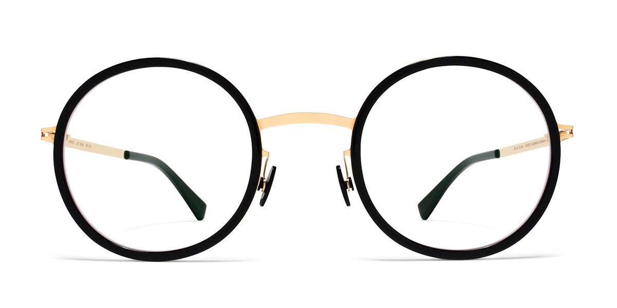 Lunettes De Vue Mykita Hilla C Black Glossy Gold - Monture Acétate Noir Doré 52/17/0 - Unisexe