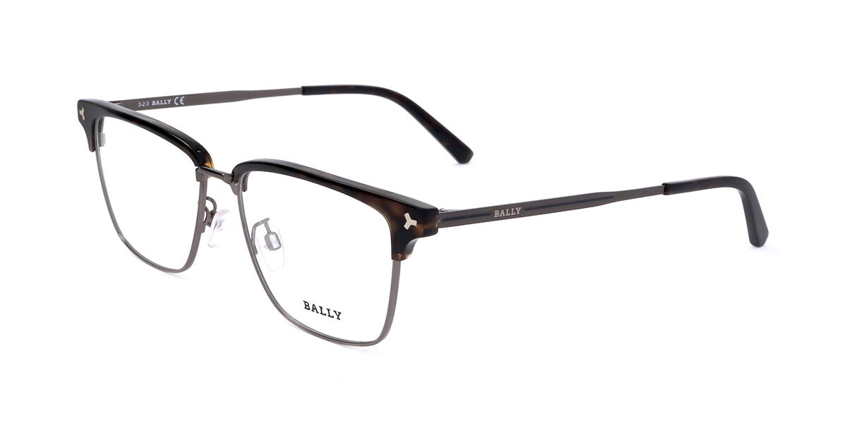メガネ Bally Eyeglass Frame BY5051D 004 Black Silver Asian Fit Bally Eyeglasses Frame BY5051D 004 Luxury Half-Rim Silver