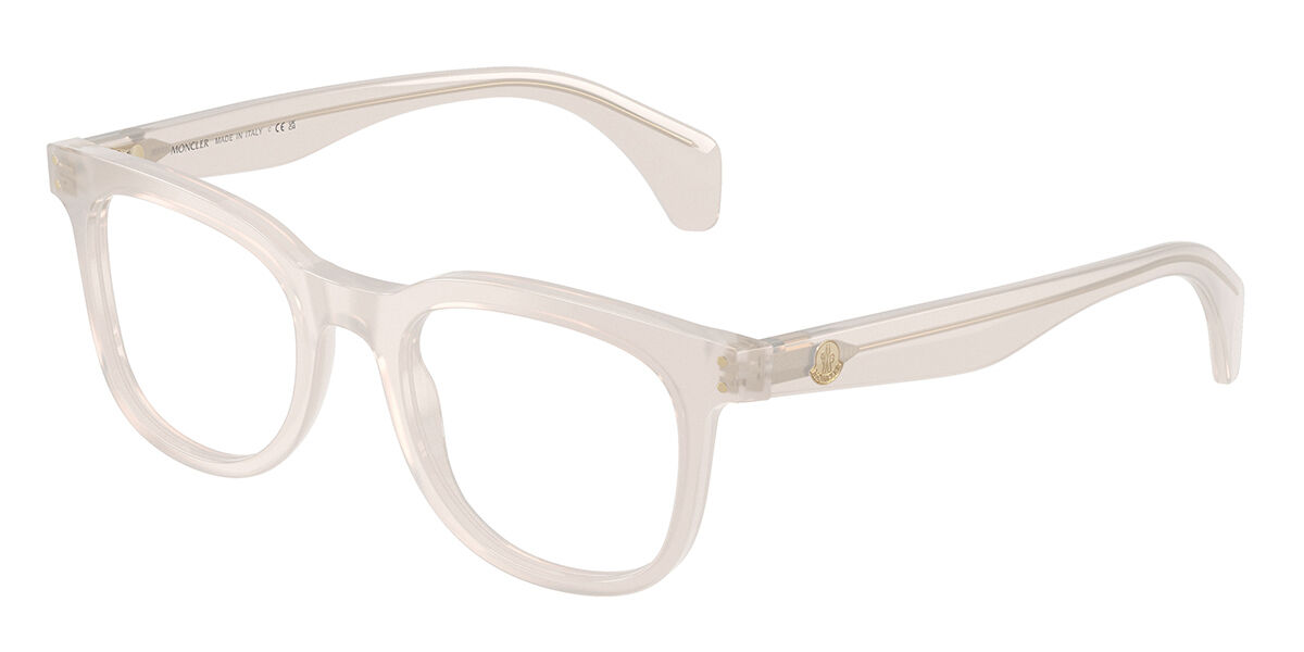 Moncler Me2023 3030 Men's Glasses White Size 48 - Free Lenses - Blue Light Block Available In Glossy Opaline Milk White