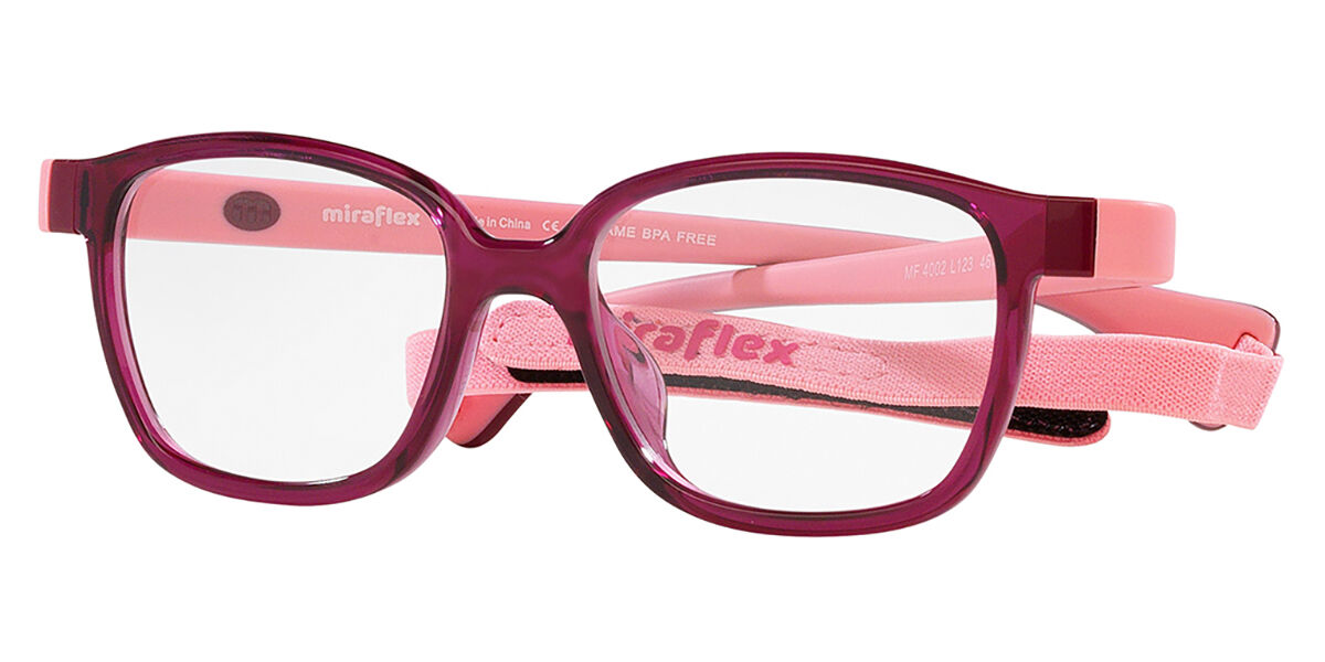 Miraflex MF4002 Kids L123 Glasses Transparent Pomace Red VisionDirect