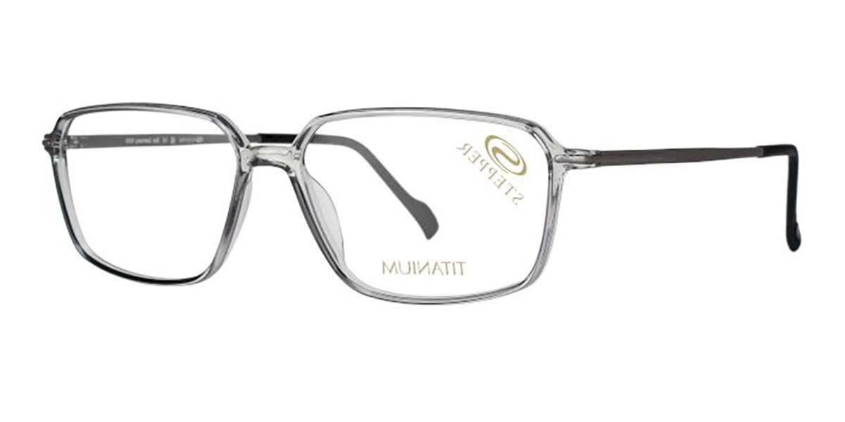 Lunettes Vintage Stepper SI 201 Transparent Brun Or – Monture Ovale Acétate, Neuf Sans étiquette