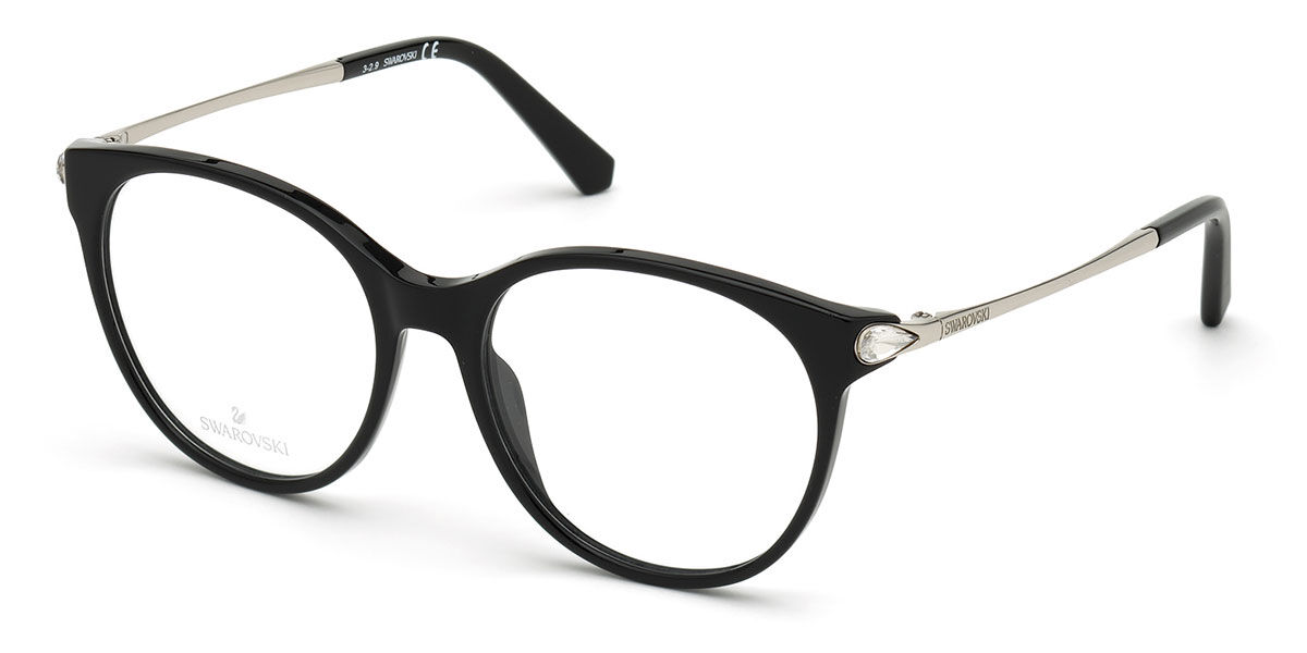 Photos - Glasses & Contact Lenses Swarovski SK5372 001 Women's Eyeglasses Black Size 53 (Frame Onl 