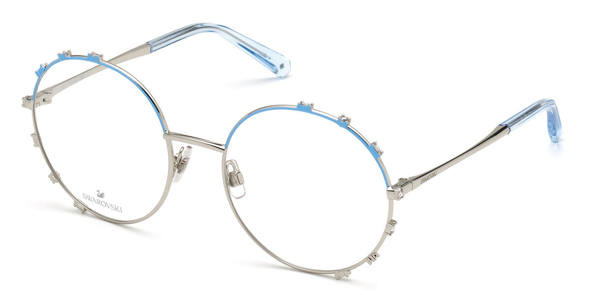 Photos - Glasses & Contact Lenses Swarovski SK5380 16A Women's Eyeglasses Silver Size 57 (Frame On 