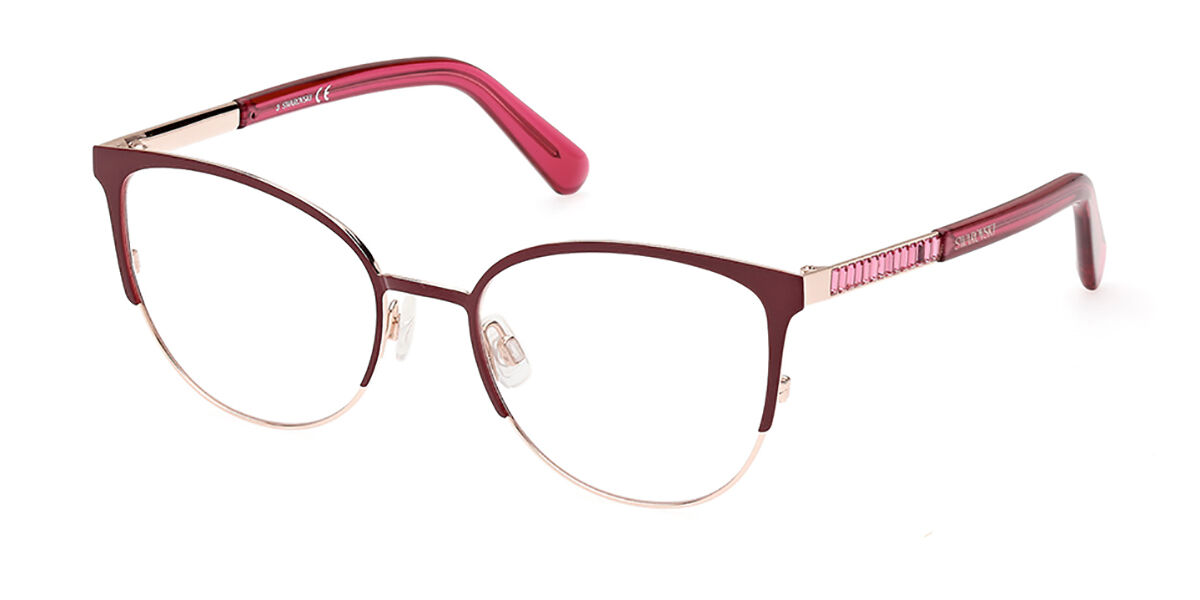 Swarovski SK5475 072 Eyeglasses in Dark Pink | SmartBuyGlasses USA