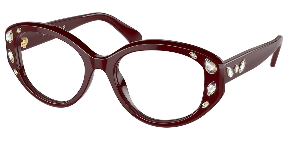 Swarovski SK2006 1008 Women's Eyeglasses Burgundy Size 52 (Frame Only) - Blue Light Block Available