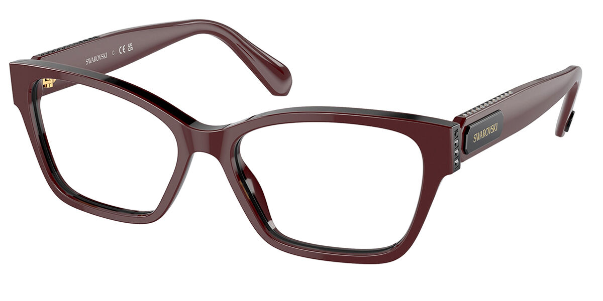 Swarovski SK2013 1019 Women's Eyeglasses Burgundy Size 52 (Frame Only) - Blue Light Block Available