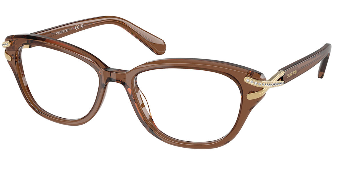 Swarovski SK2032 1067 Women's Eyeglasses Brown Size 52 (Frame Only) - Blue Light Block Available