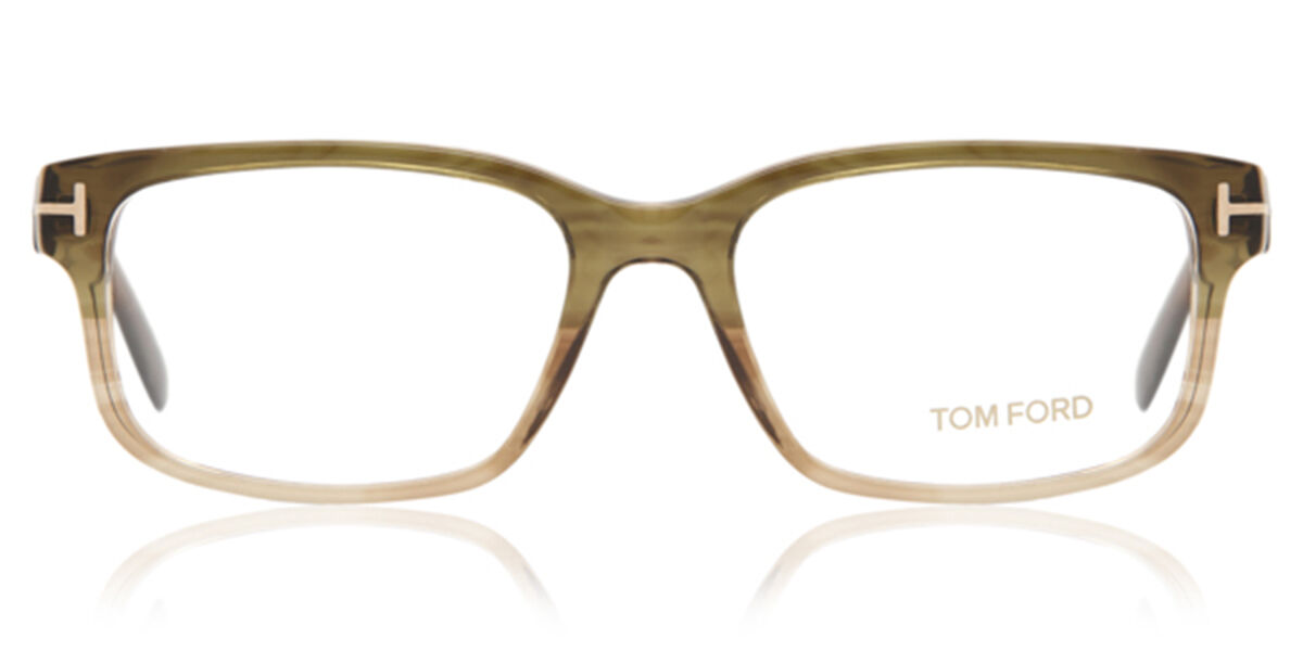 Tom Ford FT5313 098 Glasses Green Military Horn Beige | SmartBuyGlasses UK