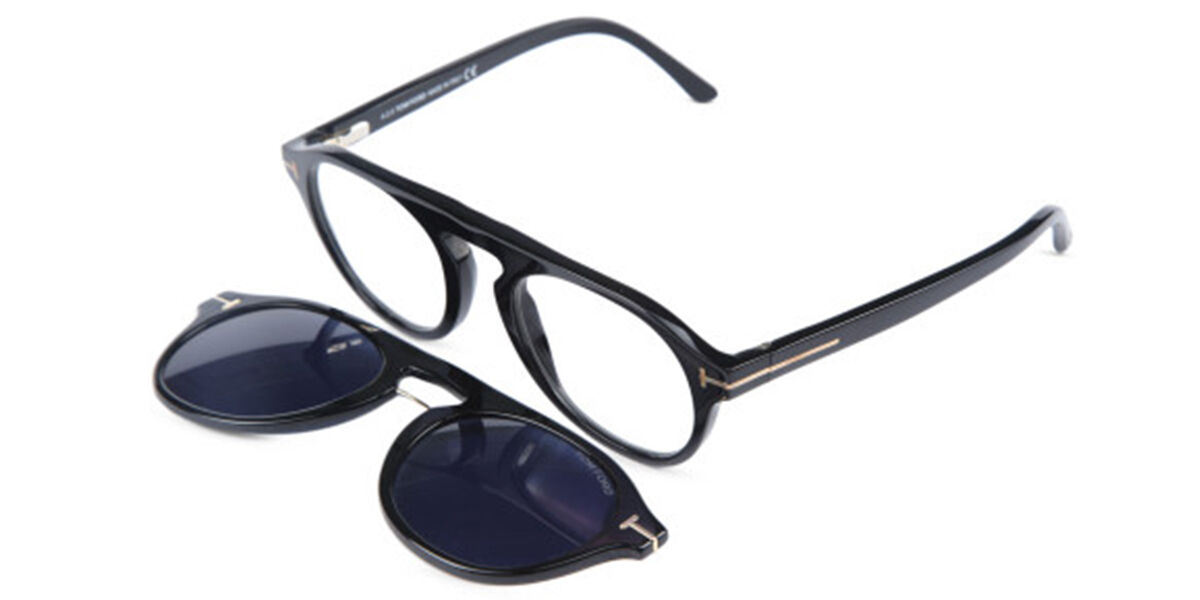 Tom Ford FT5533-B Blue-Light Block with Clip-On 01V Glasses Black |  VisionDirect Australia