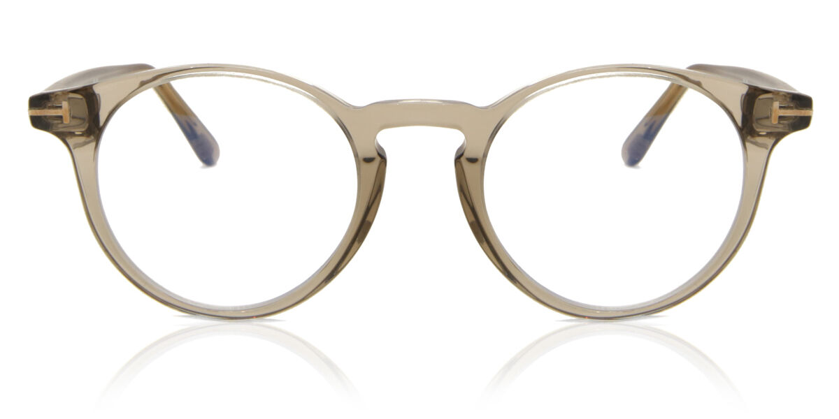 Tom Ford FT5557-B Blue-Light Block 045 Glasses Transparent Brown ...