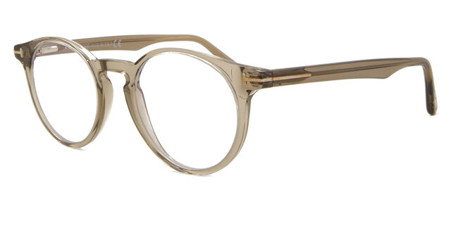 Tom Ford FT5557-B Blue-Light Block 045 Transparent Brown メガネ 