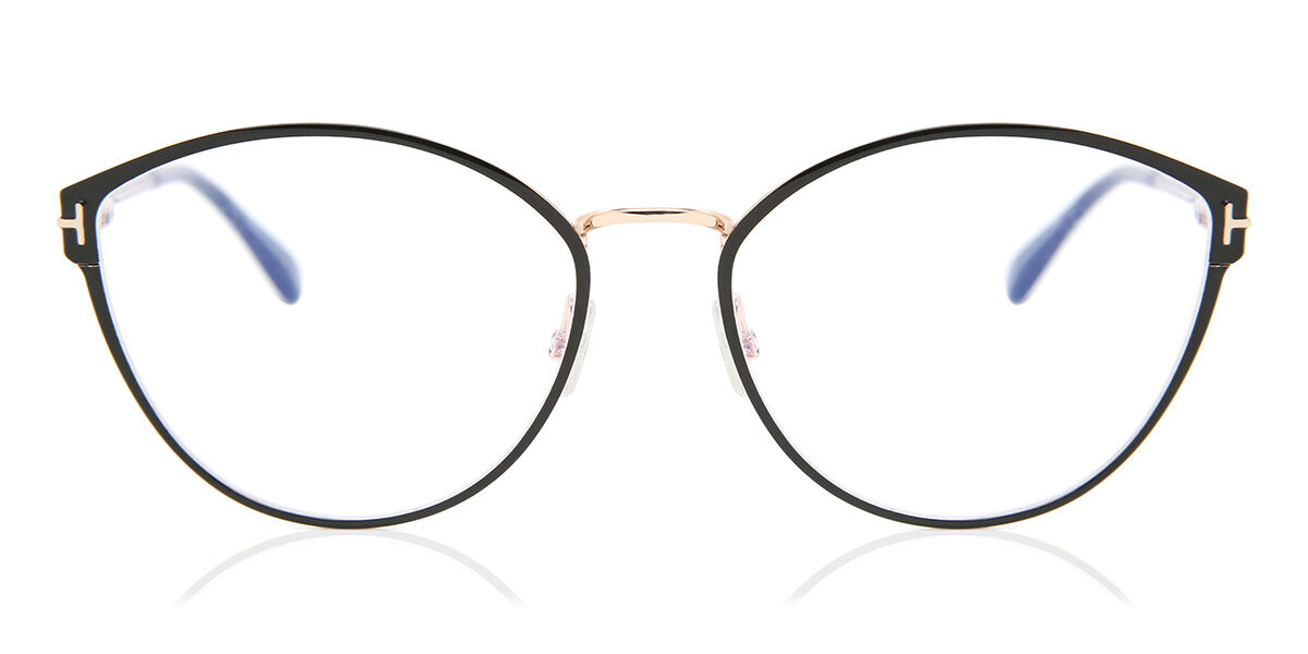 Tom Ford FT5573-B Blue-Light Block 005 Glasses Black | SmartBuyGlasses UK