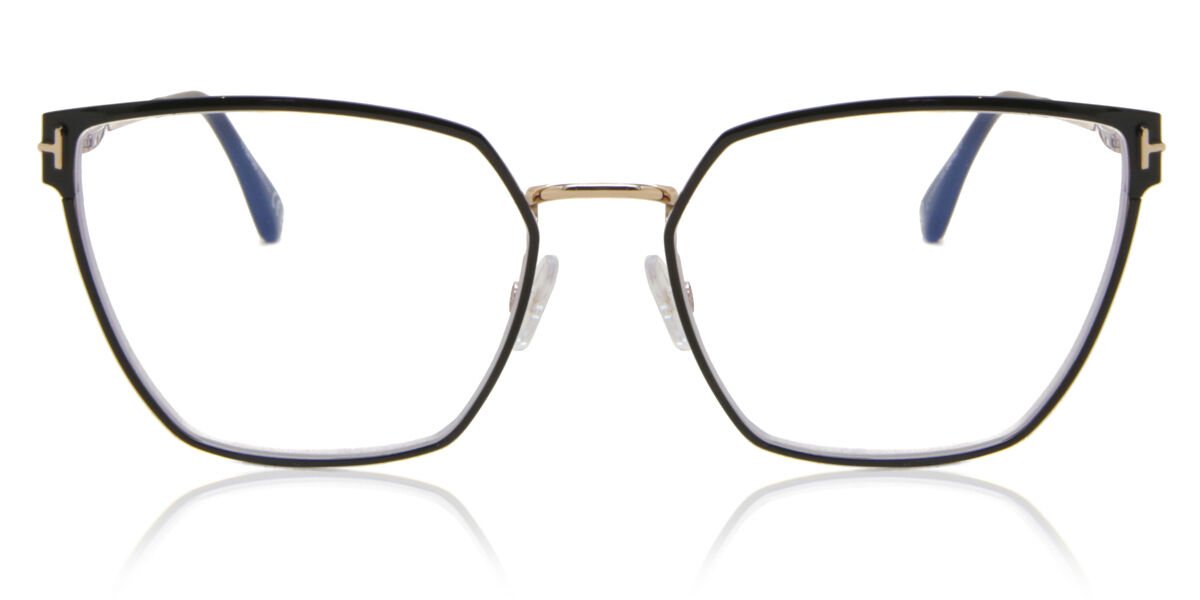 Tom Ford FT5574-B Blue-Light Block 001 Eyeglasses in Glossy Black |  SmartBuyGlasses USA
