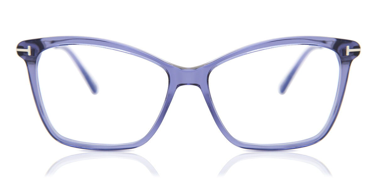 Tom Ford FT5687-B Blue-Light Block 081 Glasses Transparent Shiny Violet |  SmartBuyGlasses UK