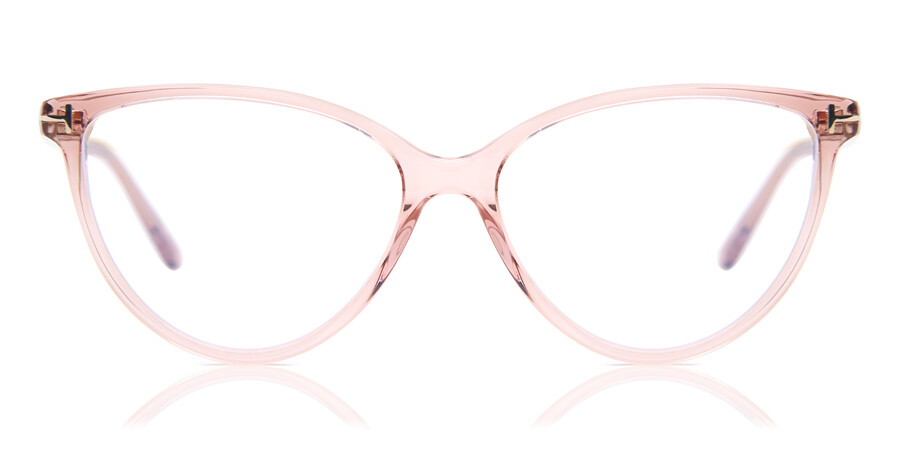 Tom Ford FT5743-B Blue-Light Block 074 Eyeglasses in Transparent Rose Pink  | SmartBuyGlasses USA