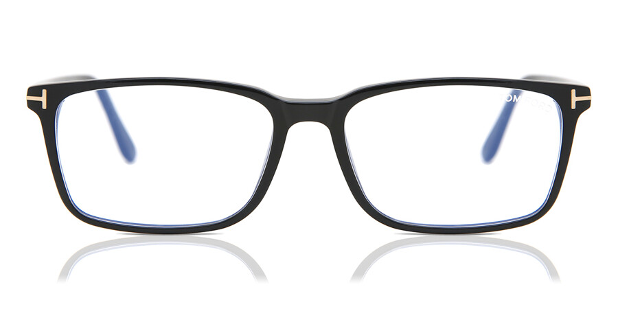 Tom Ford FT5735-B Blue-Light Block 001 Eyeglasses in Shiny Black |  SmartBuyGlasses USA