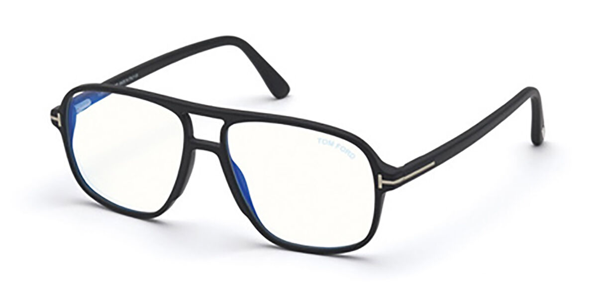 Tom Ford FT5737-B Blue-Light Block 002 Glasses Matte Black ...