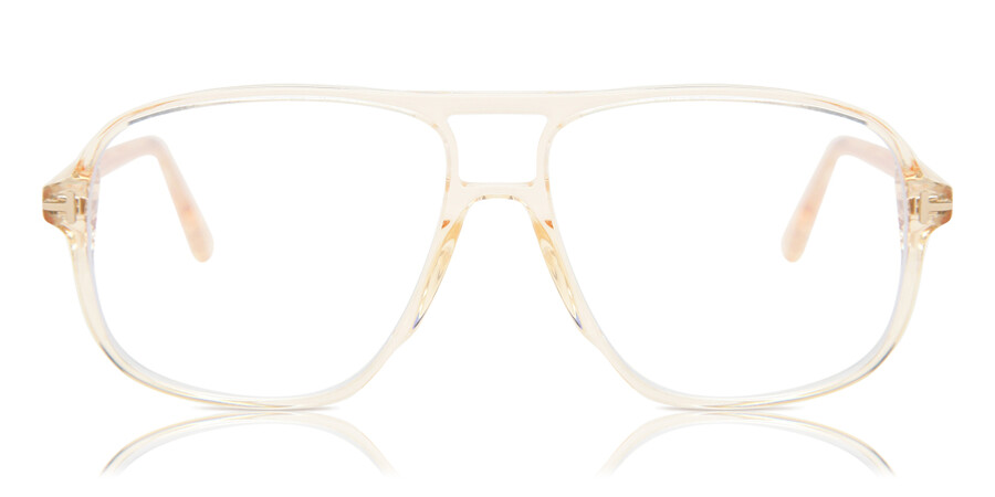 Tom Ford FT5737-B Blue-Light Block 045 Eyeglasses in Transparent Shiny  Brown | SmartBuyGlasses USA