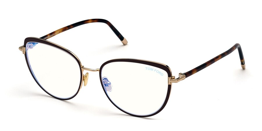 Tom Ford FT5741-B Blue-Light Block 048 Glasses Dark Brown Gold |  VisionDirect Australia