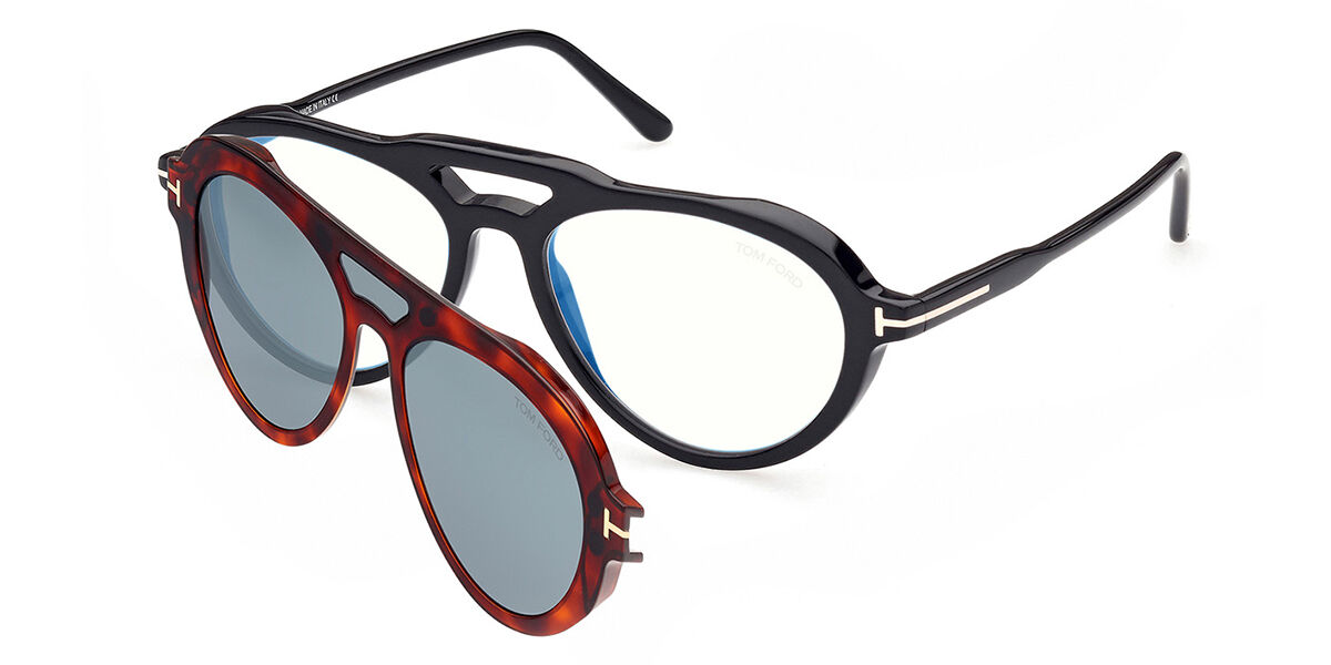 Tom Ford Ft5760 B Blue Light Block With Clip On 052 Glasses Dark Tortoise Smartbuyglasses Uk 