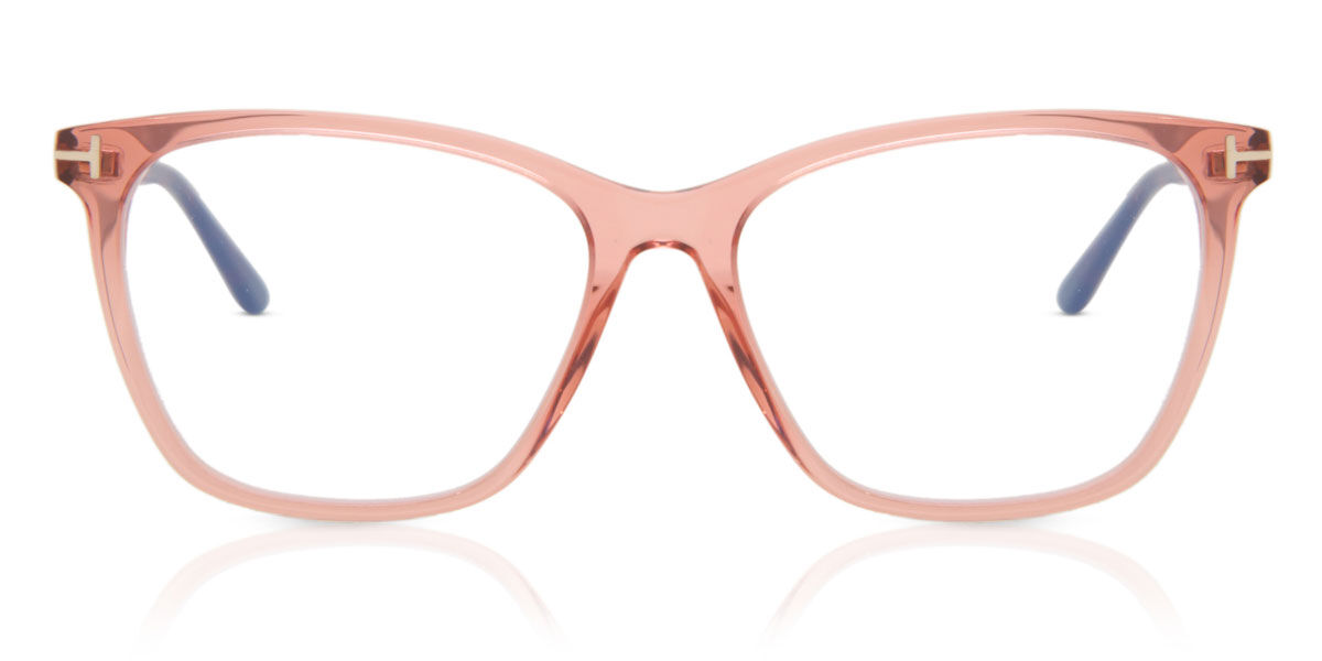 Tom Ford FT5762-B Blue-Light Block 074 Eyeglasses in Transparent Pink |  SmartBuyGlasses USA