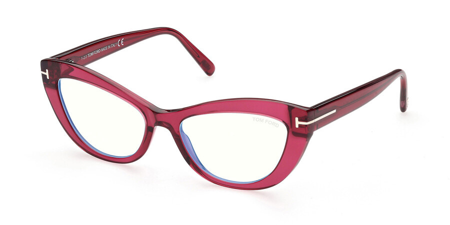 Tom Ford FT5765-B Blue-Light Block 077 Glasses Transparent Pink |  VisionDirect Australia