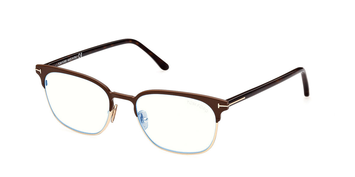 Tom Ford FT5799-B Blue-Light Block 049 Glasses Brown Gold ...