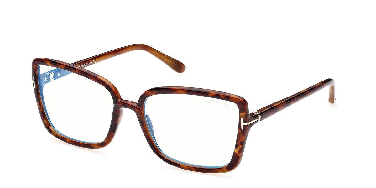 Tom Ford FT5813-B Blue-Light Block 055 Eyeglasses In Havana ...