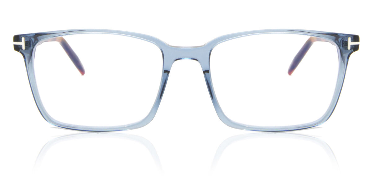 Tom Ford FT5802-B Blue-Light Block 090 Eyeglasses in Transparent Blue |  SmartBuyGlasses USA