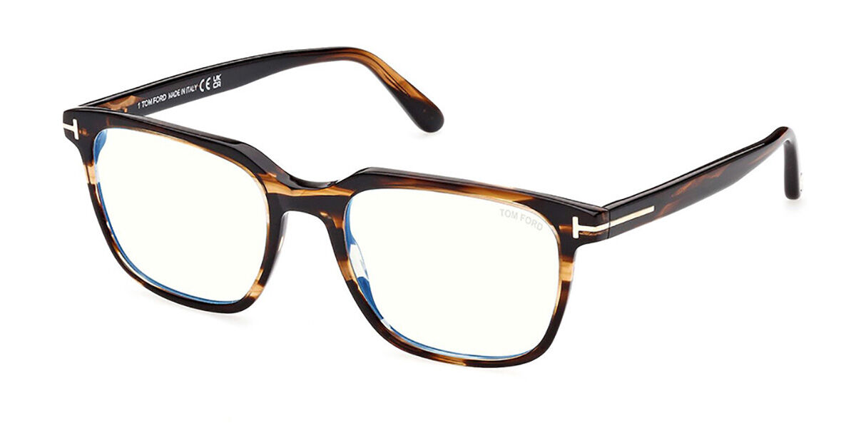 Tom Ford FT5818-B Blue-Light Block 050 Eyeglasses in Dark Havana ...