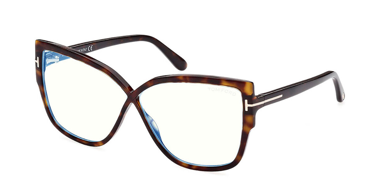 Tom Ford FT5828-B Blue-Light Block 052 Glasses Dark Havana ...