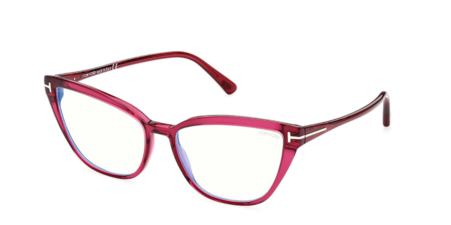 Tom Ford FT5825-B Blue-Light Block 075 Glasses Clear Purple |  SmartBuyGlasses UK