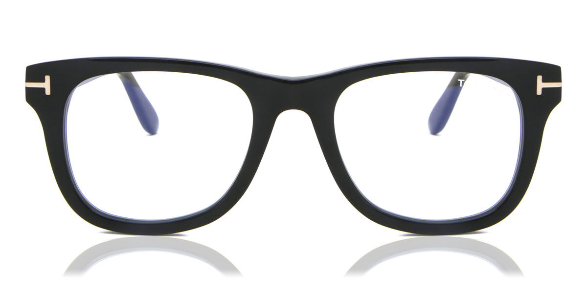 Tom Ford FT5820-B Blue-Light Block 001 Eyeglasses In Shiny Black ...