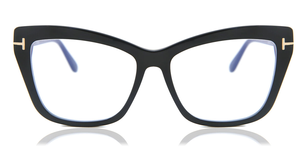 Tom Ford FT5826-B Blue-Light Block 001 Eyeglasses In Shiny Black ...