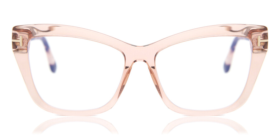 Tom Ford FT5826-B Blue-Light Block 072 Eyeglasses in Transparent Pink |  SmartBuyGlasses USA