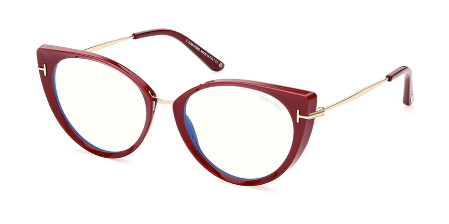 Tom Ford FT5815-B Blue-Light Block 074 Glasses Red | SmartBuyGlasses UK