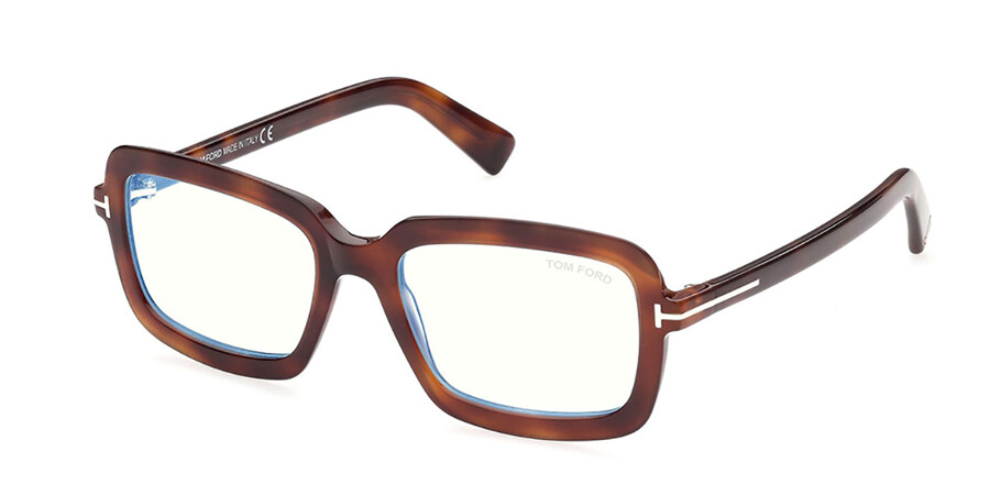 Tom Ford FT5767-B Blue-Light Block 053 Glasses Havana | SmartBuyGlasses UK