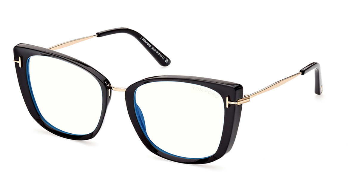 Tom Ford Ft5816 B Blue Light Block 001 Eyeglasses In Shiny Black Smartbuyglasses Usa 0748