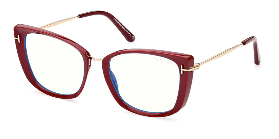 Tom Ford FT5816-B Blue-Light Block 074 Glasses Burgundy Red |  SmartBuyGlasses United Arab Emirates