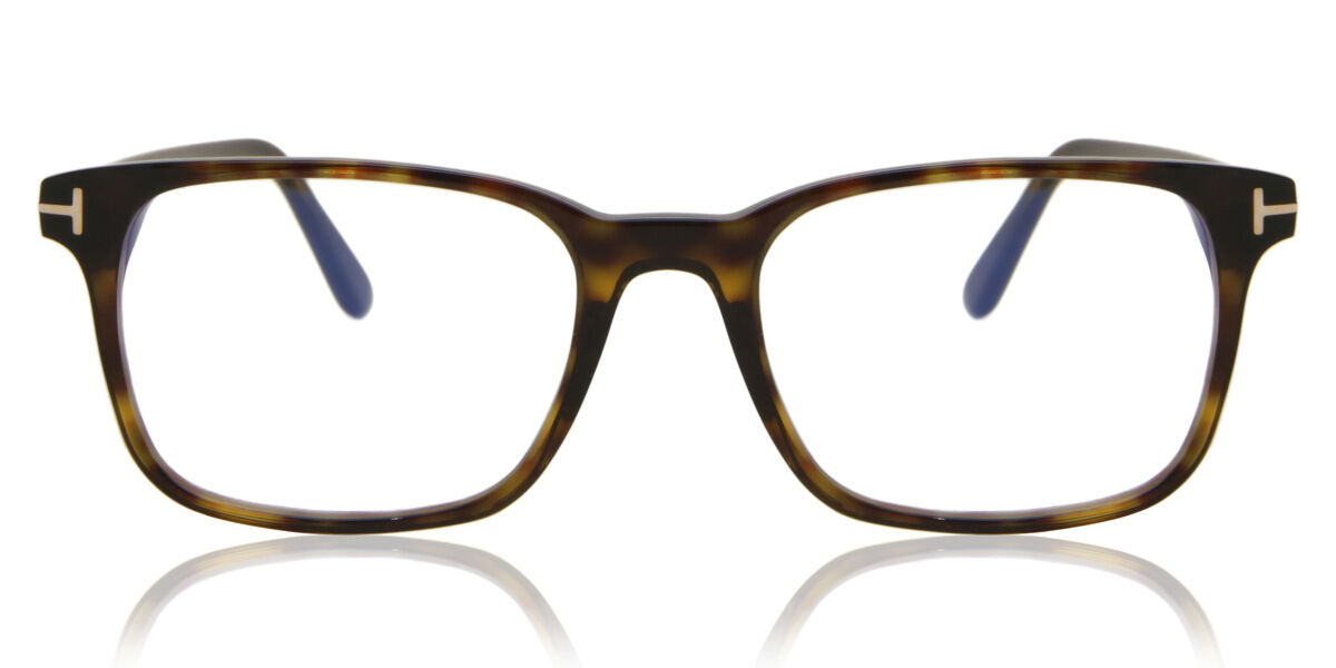 Photos - Glasses & Contact Lenses Tom Ford FT5831-B Blue-Light Block 052 Men's Eyeglasses Tortoises 