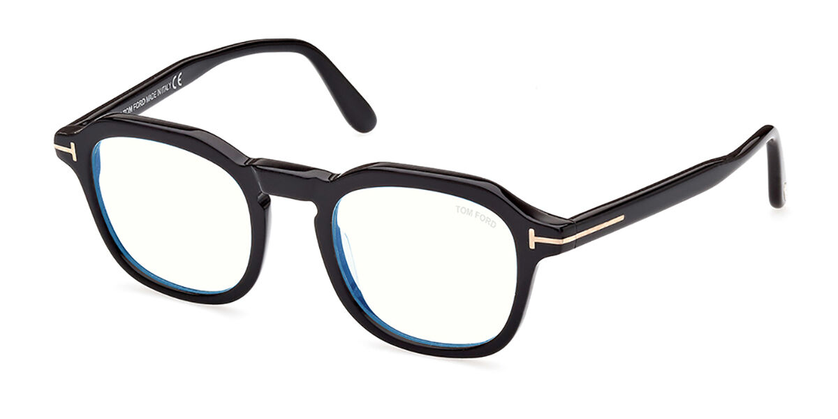 Tom Ford FT5836-B Blue-Light Block 001 Eyeglasses in Shiny Black ...