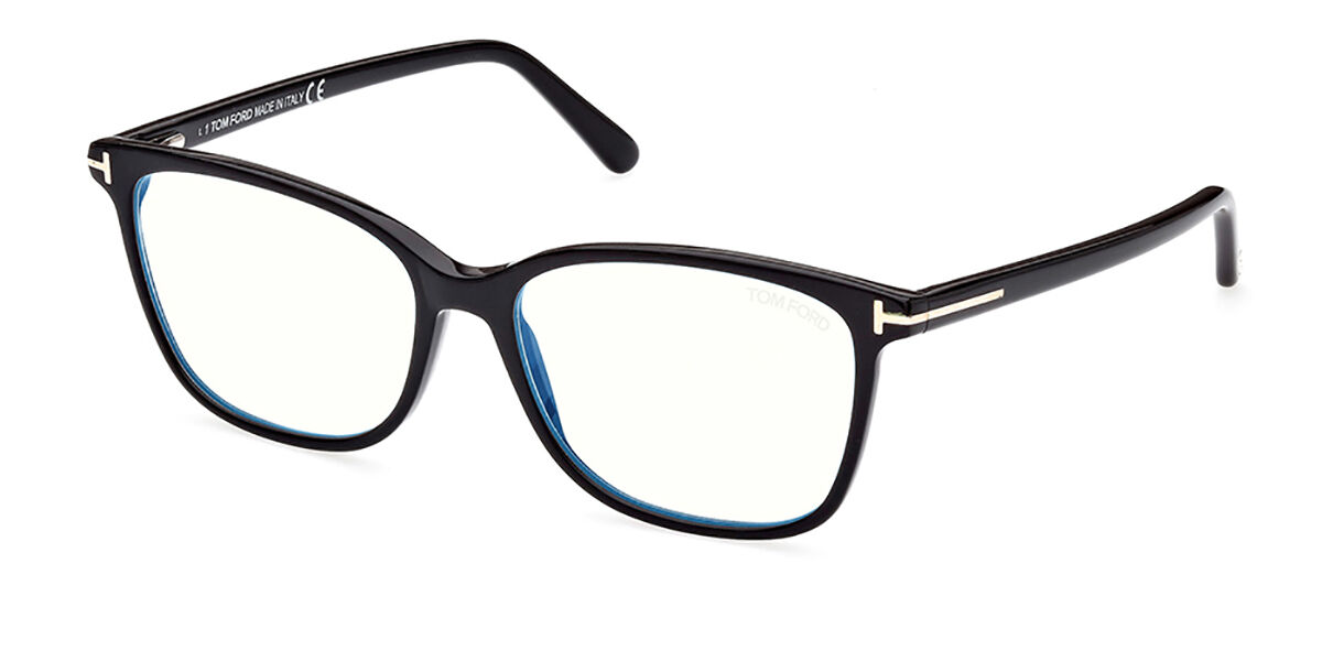 Tom Ford FT5842-B Blue-Light Block 001 Glasses Shiny Black ...