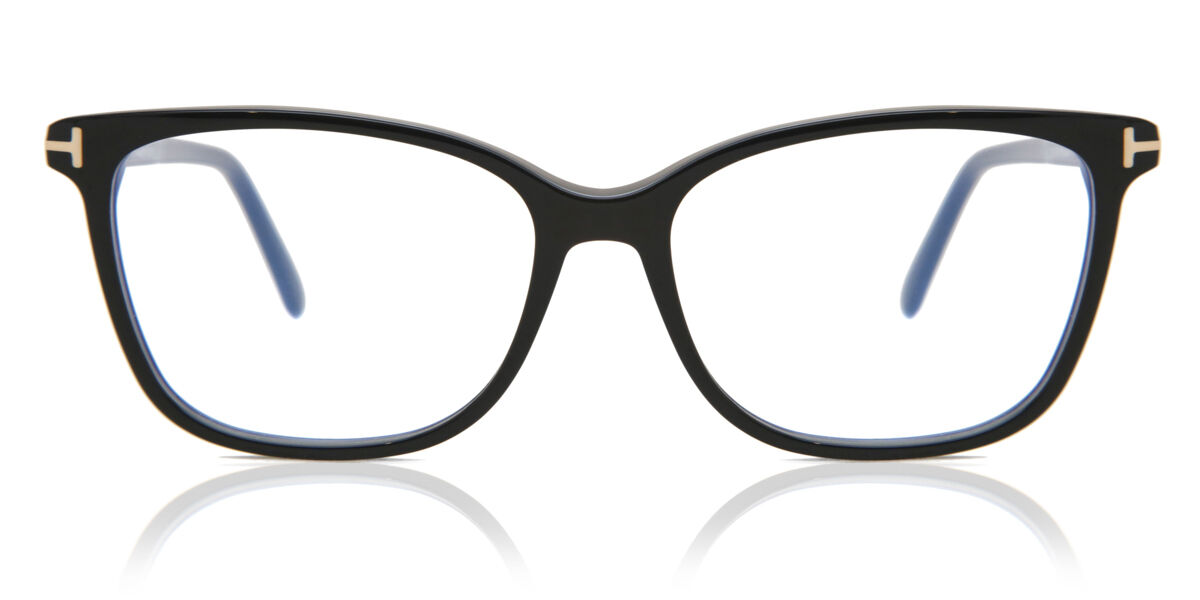 Tom Ford Ft5842 B Blue Light Block 001 Eyeglasses In Shiny Black Smartbuyglasses Usa 0906