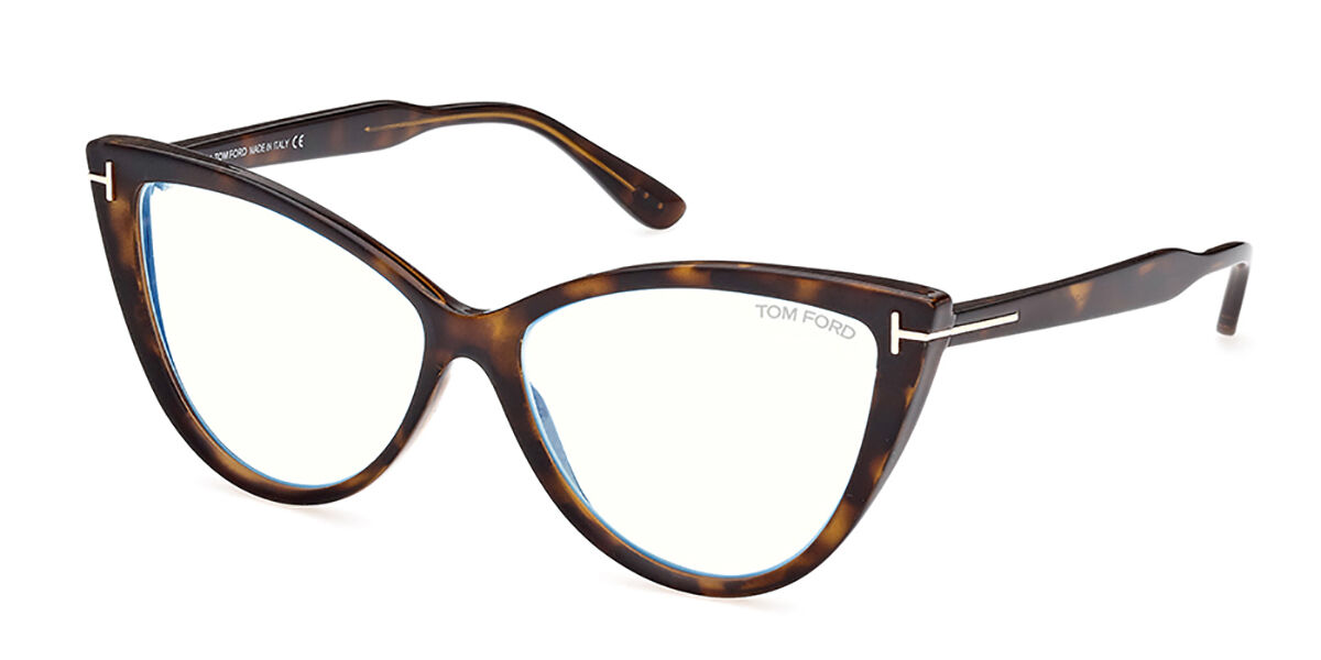 Tom Ford FT5843-B Blue-Light Block 052 Eyeglasses In Dark Havana ...